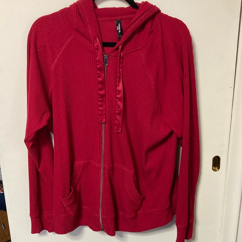 Women's Red Zip-Up Hoodie